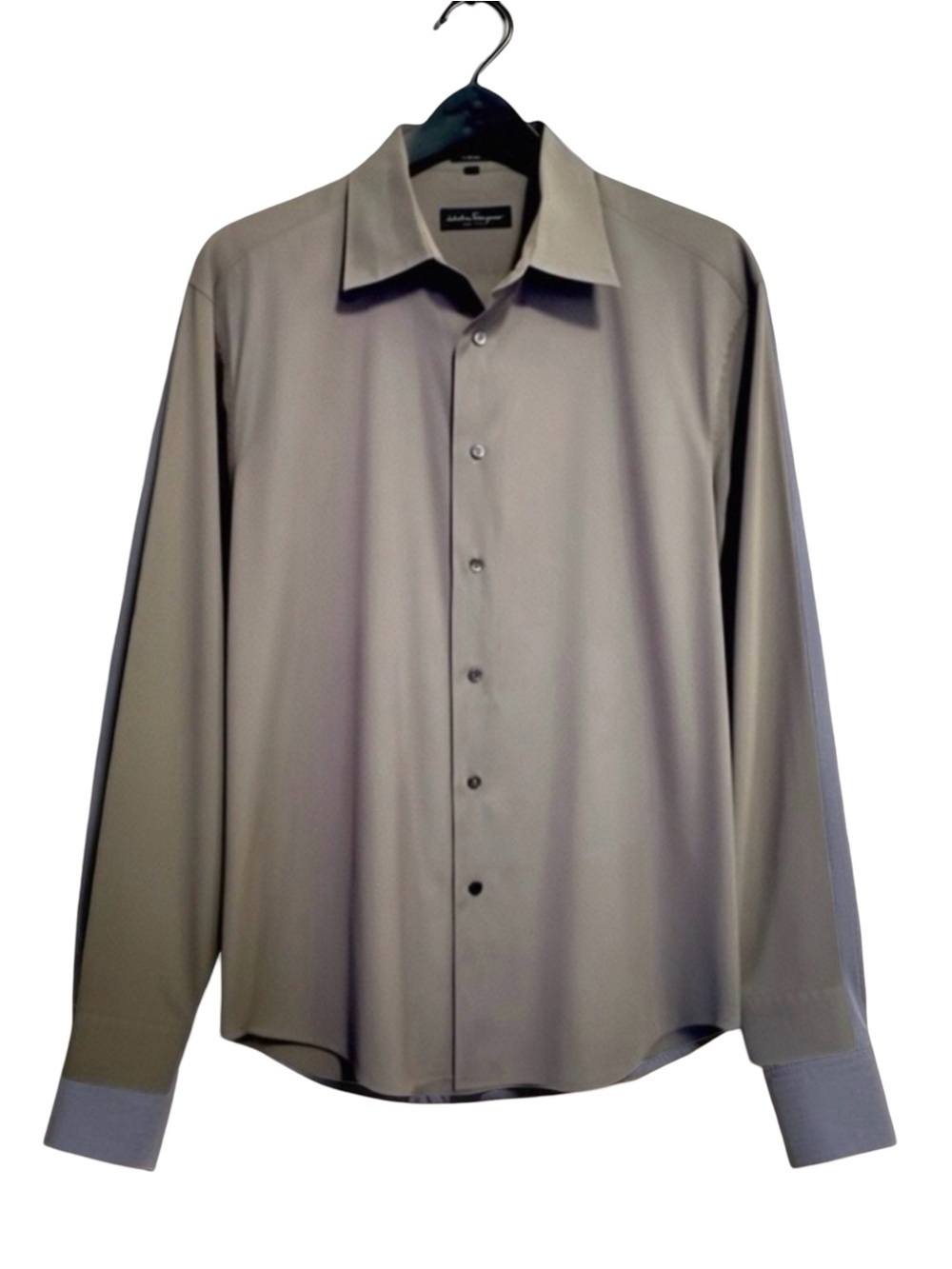 Salvatore Ferragamo Men's Classic Gray Dress Shirt. XXL